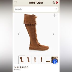 Minnetonka Tan Suede Fringe Boots